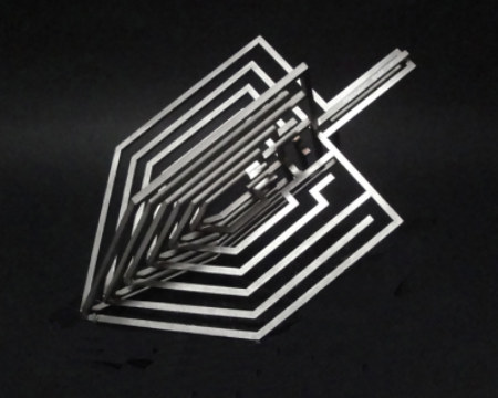 45ab_72_dpi_Portal_No_6a_16_6H_Dreidel_Labyrinth_Sculpture_16_5_in_x_9_5in_right_side_view