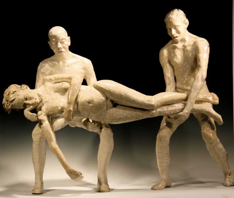 Two_men_holding_woman_butoh_composition-_raku-_36-L-Bob_Clyatt_Sculpture_-1